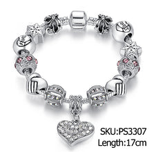 ELESHE Luxury Brand Women Bracelet 925 Unique Silver Crystal Charm Bracelet for Women DIY Beads Bracelets & Bangles Jewelry Gift