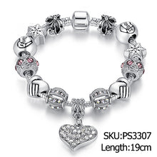 ELESHE Luxury Brand Women Bracelet 925 Unique Silver Crystal Charm Bracelet for Women DIY Beads Bracelets & Bangles Jewelry Gift
