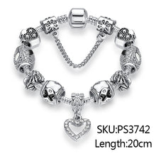 ELESHE Luxury Brand Women Bracelet 925 Unique Silver Crystal Charm Bracelet for Women DIY Beads Bracelets & Bangles Jewelry Gift