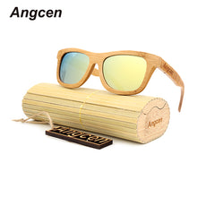 Angcen 2017 New fashion Products Men Women Glass Bamboo Sunglasses au Retro Vintage Wood Lens Wooden Frame Handmade ZA03