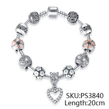 ELESHE Luxury Brand Women Bracelet 925 Unique Silver Crystal Charm Bracelet for Women DIY Beads Bracelets & Bangles Jewelry Gift
