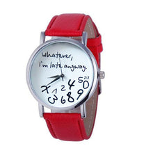 10 Colors Hour Causal Watches For Womens Whatever I am Late Anyway Print Leather Alloy Quartz Wrist Watch Clock Montre Femme