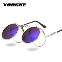 YOOSKE Retro Steam Punk Sunglasses Round Metal Frames Steampunk Sun Glasses Women Men Brand Designer Vontage Eyewear UV400