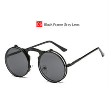 YOOSKE Retro Steam Punk Sunglasses Round Metal Frames Steampunk Sun Glasses Women Men Brand Designer Vontage Eyewear UV400