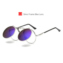 YOOSKE Retro Steam Punk Sunglasses Round Metal Frames Steampunk Sun Glasses Women Men Brand Designer Vontage Eyewear UV400