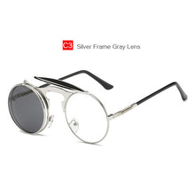YOOSKE Retro Steam Punk Sunglasses Round Metal Frames Steampunk Sun Glasses Women Men Brand Designer Vontage Eyewear UV400