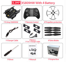 RC Dron Visuo XS809W XS809HW Mini Foldable Selfie Drone with Wifi FPV 0.3MP or 2MP Camera Altitude Hold Quadcopter Vs JJRC H37