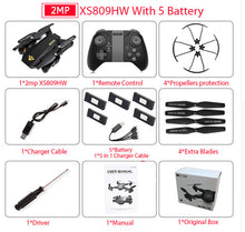RC Dron Visuo XS809W XS809HW Mini Foldable Selfie Drone with Wifi FPV 0.3MP or 2MP Camera Altitude Hold Quadcopter Vs JJRC H37