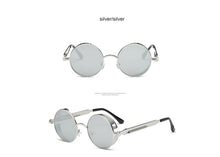 2018 New Retro Steampunk Round Sunglasses Women Vintage Small Oval Glasses For Men Popular Black Metal Spring Eyewear UV400