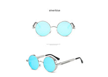 2018 New Retro Steampunk Round Sunglasses Women Vintage Small Oval Glasses For Men Popular Black Metal Spring Eyewear UV400