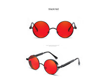 2018 New Retro Steampunk Round Sunglasses Women Vintage Small Oval Glasses For Men Popular Black Metal Spring Eyewear UV400