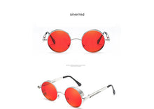 2018 New Retro Steampunk Round Sunglasses Women Vintage Small Oval Glasses For Men Popular Black Metal Spring Eyewear UV400