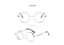 2018 New Retro Steampunk Round Sunglasses Women Vintage Small Oval Glasses For Men Popular Black Metal Spring Eyewear UV400