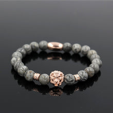 NADEEM Fashion Masculinas Natural Marble Stone Lion Head Bracelet Women Pulseras Hombre Bracciali Men's Elastic Bead Bracelet