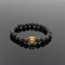 NADEEM Fashion Masculinas Natural Marble Stone Lion Head Bracelet Women Pulseras Hombre Bracciali Men's Elastic Bead Bracelet