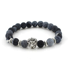 NADEEM Fashion Masculinas Natural Marble Stone Lion Head Bracelet Women Pulseras Hombre Bracciali Men's Elastic Bead Bracelet