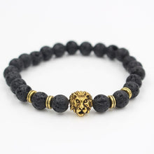 NADEEM Fashion Masculinas Natural Marble Stone Lion Head Bracelet Women Pulseras Hombre Bracciali Men's Elastic Bead Bracelet