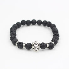 NADEEM Fashion Masculinas Natural Marble Stone Lion Head Bracelet Women Pulseras Hombre Bracciali Men's Elastic Bead Bracelet