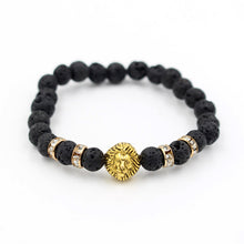 NADEEM Fashion Masculinas Natural Marble Stone Lion Head Bracelet Women Pulseras Hombre Bracciali Men's Elastic Bead Bracelet