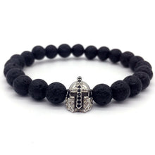 2018 Hot Trendy Lava Stone Pave CZ Imperial Crown And Helmet Charm Bracelet For Men Or Women Bracelet Jewelry Pulseira hombres