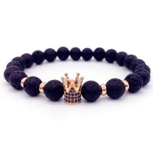 2018 Hot Trendy Lava Stone Pave CZ Imperial Crown And Helmet Charm Bracelet For Men Or Women Bracelet Jewelry Pulseira hombres