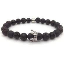 2018 Hot Trendy Lava Stone Pave CZ Imperial Crown And Helmet Charm Bracelet For Men Or Women Bracelet Jewelry Pulseira hombres