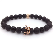 2018 Hot Trendy Lava Stone Pave CZ Imperial Crown And Helmet Charm Bracelet For Men Or Women Bracelet Jewelry Pulseira hombres