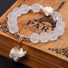 SEDmart Ethnic Matte Crystal Elephant Charm Bracelet For Women Antique Silver Buddha Head Animal Bead Cultural Bracelet Jewelry