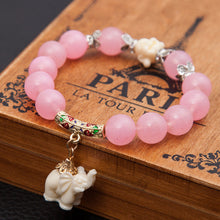 SEDmart Ethnic Matte Crystal Elephant Charm Bracelet For Women Antique Silver Buddha Head Animal Bead Cultural Bracelet Jewelry