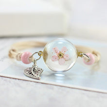 New Boho Vintage Charm Bracelet Handmade Real Dry Flower Glass Ball Weave Adjustable Bracelets Bangle for Women Fashion